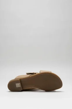 Agl - Donkerbeige Sandaal plat