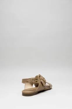 Agl - Donkerbeige Sandaal plat