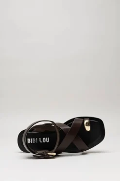 Bibi Lou - Donkerbruin Sandaal plat