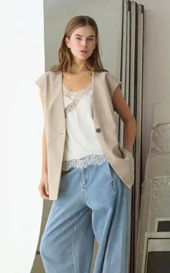 Co-couture - Beige Vest mouwloos