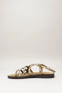 Lazamani - Beige Sandaal plat