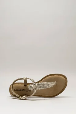 Lazamani - Goud Sandaal plat