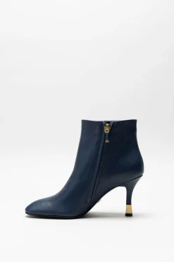 Lola Cruz - Donkerblauw Enkellaars hak