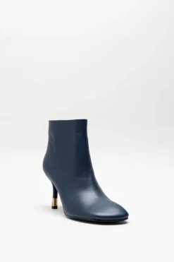 Lola Cruz - Donkerblauw Enkellaars hak