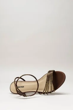 Lola Cruz - Donkerbruin Sandaal plat