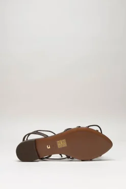 Lola Cruz - Donkerbruin Sandaal plat