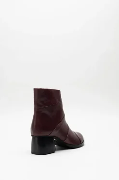 Miz Mooz - Aubergine Enkellaars hak