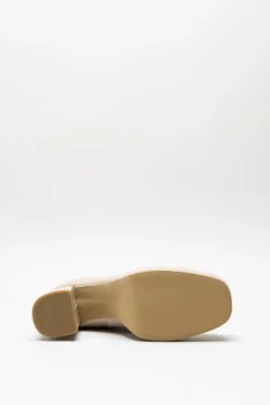Miz Mooz - Beige Enkellaars hak