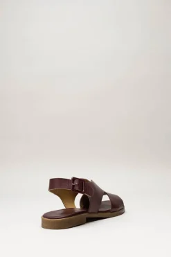 Miz Mooz - Bordeaux Sandaal plat