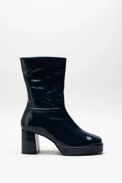 Miz Mooz - Donkerblauw Enkellaars hak
