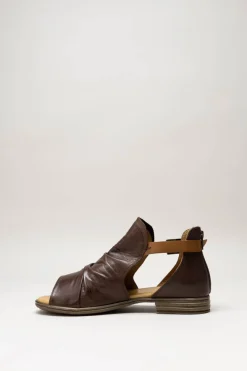 Miz Mooz - Donkerbruin Sandaal plat