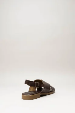 Miz Mooz - Donkerbruin Sandaal plat