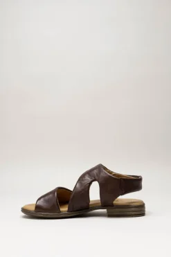 Miz Mooz - Donkerbruin Sandaal plat