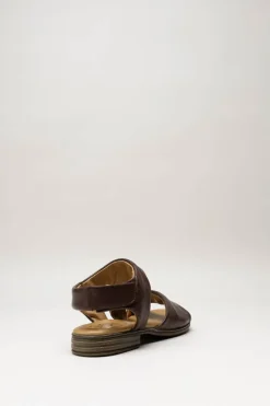 Miz Mooz - Donkerbruin Sandaal plat