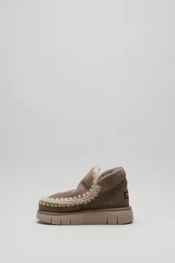 Mou - Taupe Enkellaars plat