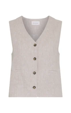 Msch - Beige Vest mouwloos