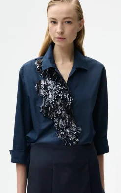 Natan - Marineblauw Blouse