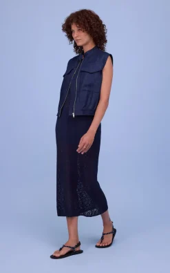 Nathalie Vleeschouwer - Blauw Vest mouwloos