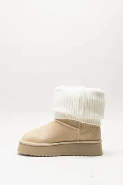 Nathan Baume - Beige Enkellaars plat