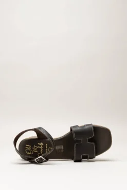 Oh My Sandals - Donkerbruin Sandaal hak