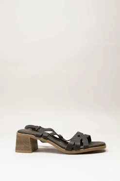 Oh My Sandals - Donkerbruin Sandaal hak