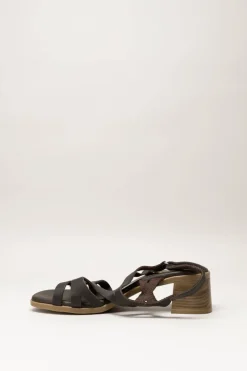 Oh My Sandals - Donkerbruin Sandaal hak