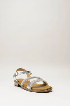 Oh My Sandals - Zilver Sandaal plat