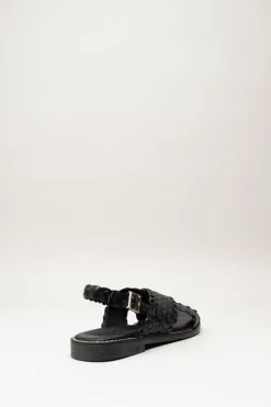 Oh My Sandals - Zwart Sandaal plat