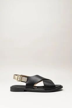 Oh My Sandals - Zwart Sandaal plat