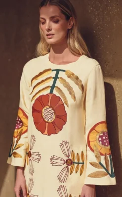 Paula - Ecru Jurk