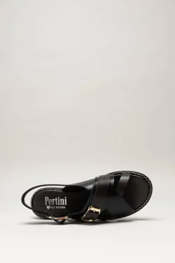 Pertini - Zwart Sandaal plat