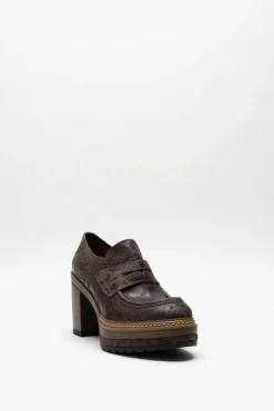 Pons Quintana - Donkerbruin Mocassin hak