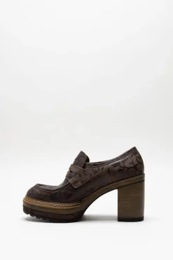 Pons Quintana - Donkerbruin Mocassin hak