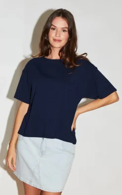 Reborn - Marineblauw T-shirt/top