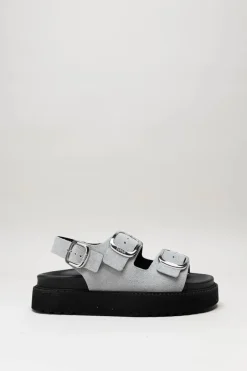 Scholl - Lichtblauw Sandaal plat