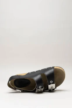 Scholl - Zwart Sandaal plat