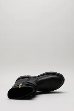 Steve Madden - Zwart Enkellaars plat