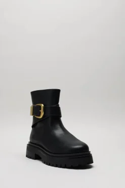 Steve Madden - Zwart Enkellaars plat