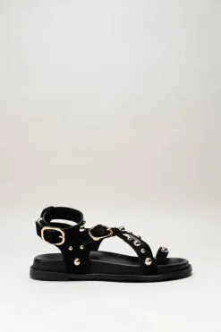 Steve Madden - Zwart Sandaal plat