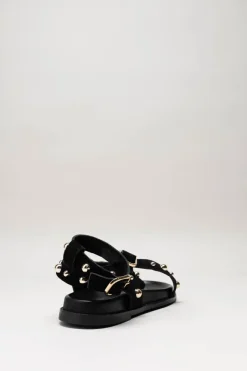 Steve Madden - Zwart Sandaal plat