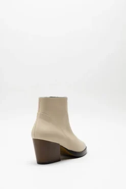 Thiron - Lichtbeige Enkellaars hak