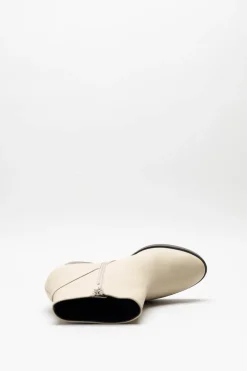 Thiron - Lichtbeige Enkellaars hak