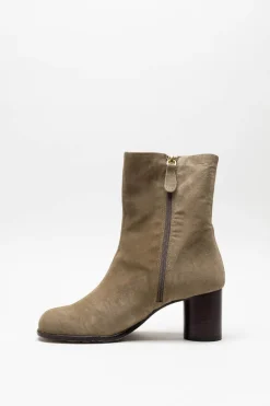 Toral - Beige Enkellaars hak