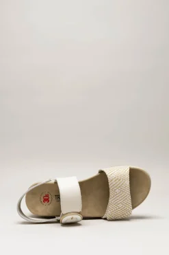 Treintas - Lichtbeige Sandaal sleehak