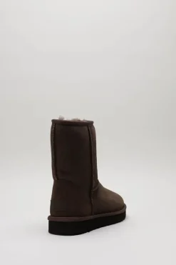 Ugg - Donkerbruin Enkellaars plat