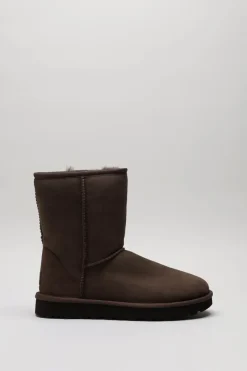 Ugg - Donkerbruin Enkellaars plat