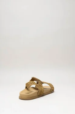 Valentina - Camel Sandaal plat