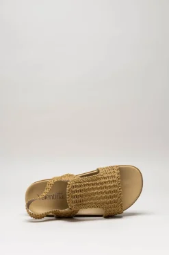 Valentina - Camel Sandaal plat