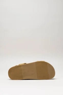 Valentina - Camel Sandaal plat