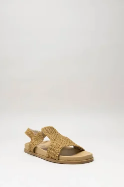 Valentina - Camel Sandaal plat